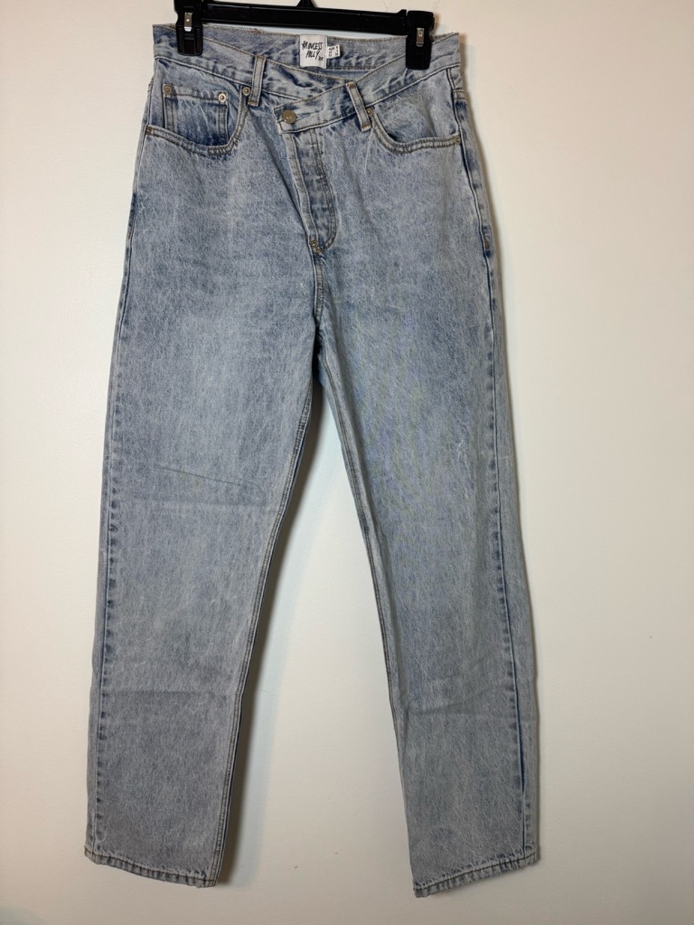 Princess Polly Jeans Womens US 4 Light Wash Straight Leg High Rise Denim Size 28